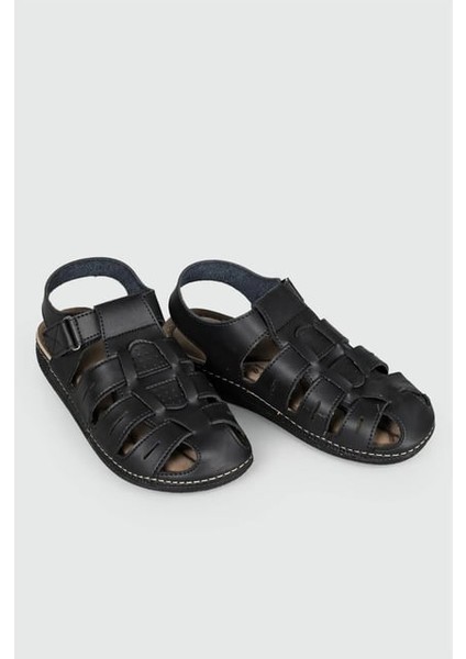 M0307 M Siyah Erkek Sandalet