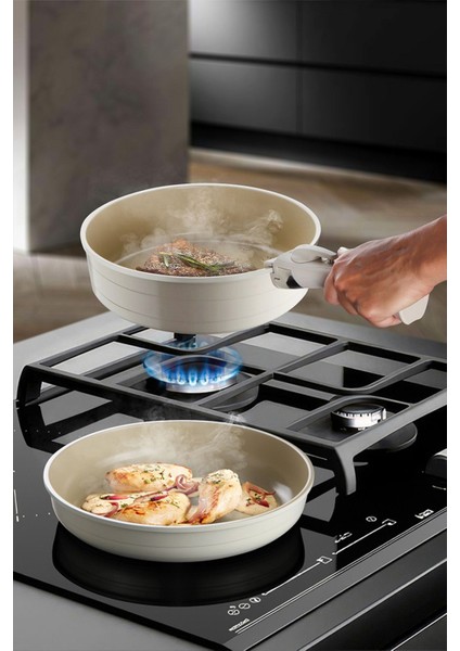 Bej 9 Parça Ayrılabilen Saplı Indüksiyon Tencere ve Tava Seti fırsatları