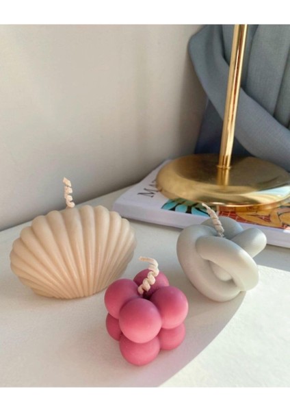 Istiridye - Minik Bubble - Düğüm Silikon Mum Kalıbı