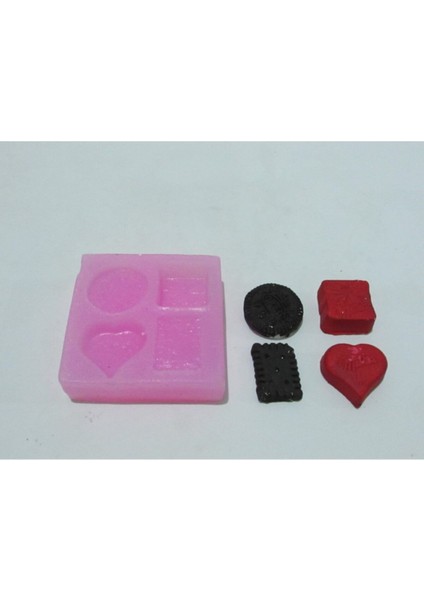 Minik Büsküvi Silikon Kalıbı (Mum, Kokulutaş , Sabun Kalıbı)