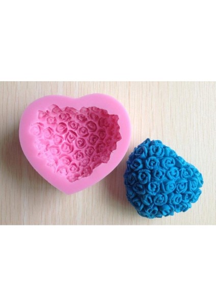 Çok Güllü Kalpli Silikon Kalıp