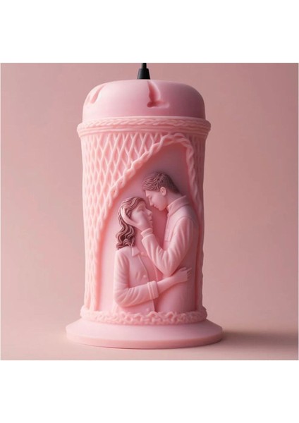 Mutlu Çift Mum Kokulutaş Beton Silikon Kalıbı