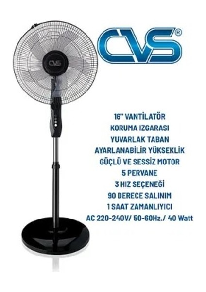 Uzaktan Kumandalı Wı-Fı 5 Pervaneli Ayaklı Siyah Vantilatör fiyatları