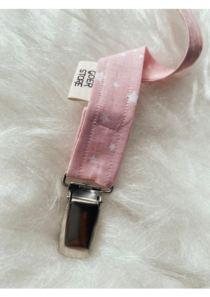 Soft Pembe Yıldızlı Pamuk Kumaş Emzik Askısı fiyatları