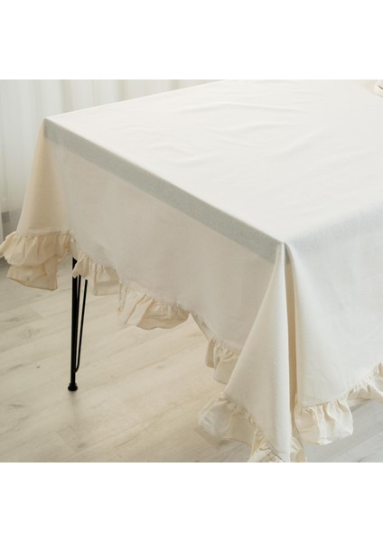 Bohem Tarz 110X110 cm Ekru Fırfırlı Masa Örtüsü – Şık ve Zarif Tasarım fırsatları