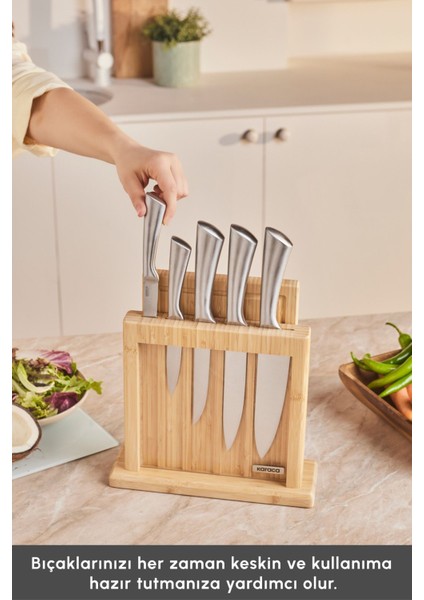 7 Parça Japon Çeliği Bıçak Seti ve Kesme Tahtası, Şık ve Kullanışlı Mutfağınız Için modelleri