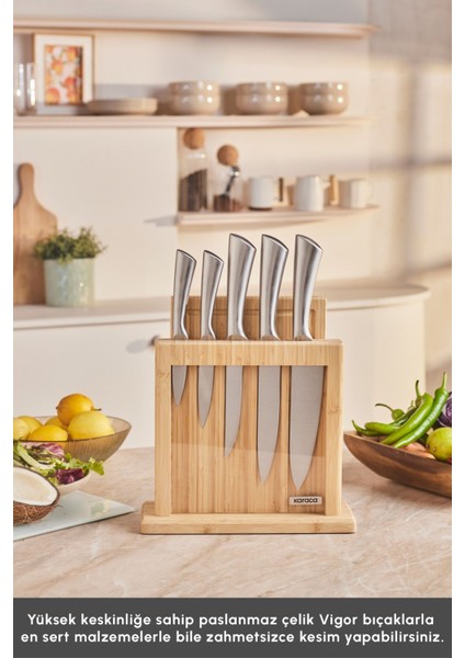 7 Parça Japon Çeliği Bıçak Seti ve Kesme Tahtası, Şık ve Kullanışlı Mutfağınız Için fırsatları