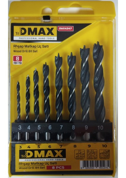 Ahşap Matkap Uç Seti 8 Li