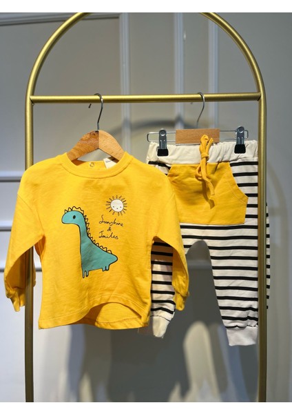 Dinazor Sunshine Çizgili Erkek Bebek Alt-Üst Takım