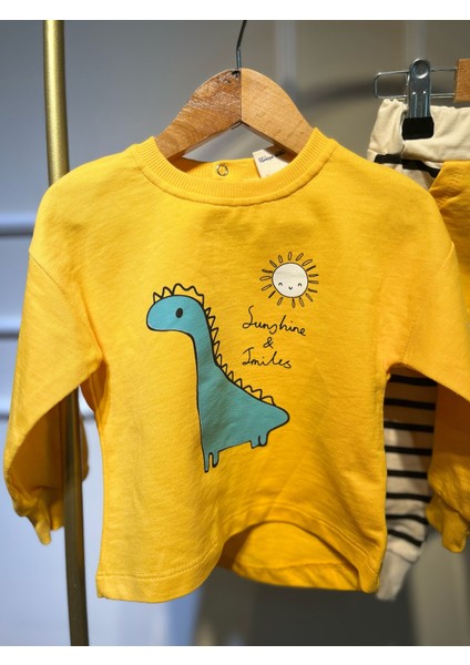 Dinazor Sunshine Çizgili Erkek Bebek Alt-Üst Takım modelleri