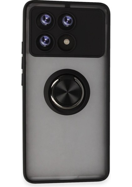 Xiaomi Poco X6 Pro Kılıf Montreal Yüzüklü Silikon Kapak - Siyah - LORCE3555-5622