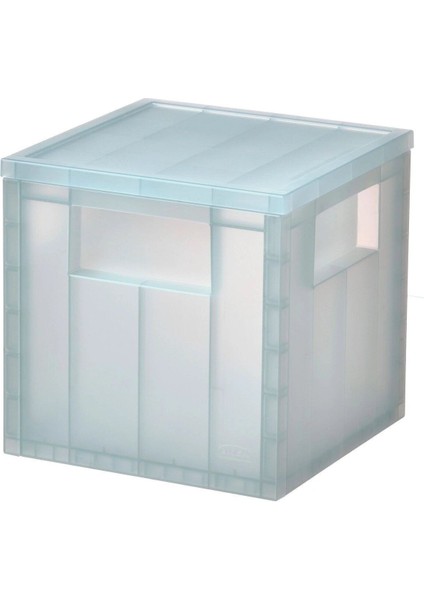 Şeffaf Gri Mavi Kapaklı Kutu 16.5X16.5X16.5 cm