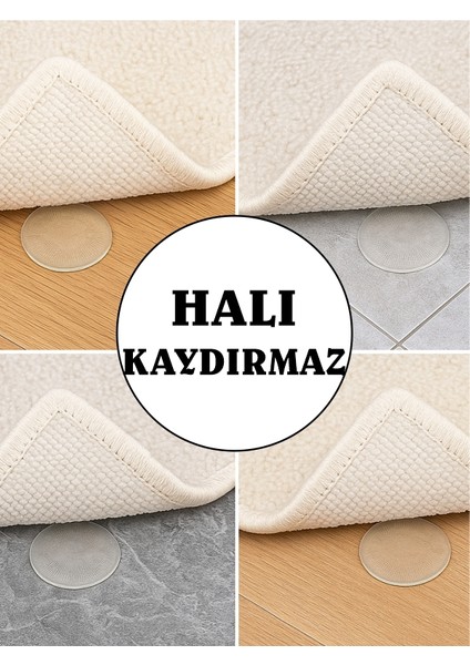 4 Adet Halı Altı Kaydırmaz Şeffaf Ped Kayma Önleyici Yıkanabilir Silikon Mat Paspas Sabitleyici 70 mm