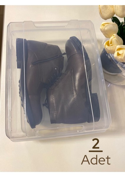 Şeffaf Ayakkabı ve Bot Saklama Kutusu, Dolap Içi Düzenleyici, Turuncu Renk