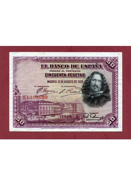 Spaın Ispanya 50 Pesetas 1928 – Au/ça