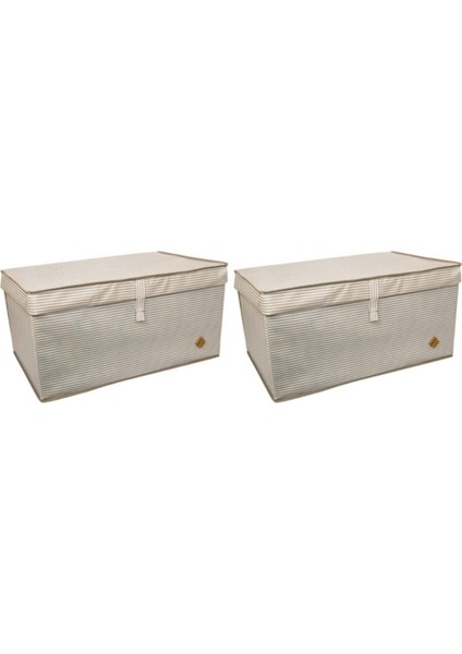 2 Adet Kapaklı Çok Amaçlı Hurç ve Kutu, 60X40X30, Kahverengi