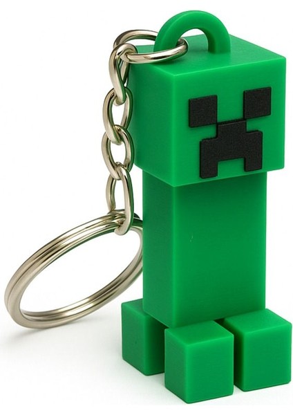 Creeper Figürlü Anahtarlık – Piksel Tarzı Tasarım