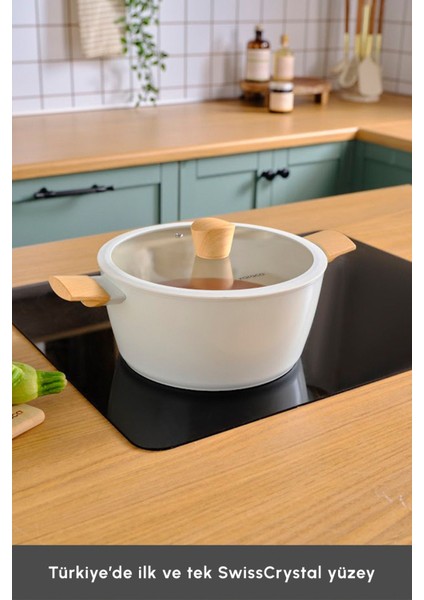 Bej Midi 4 Parça Tencere Seti, Indüksiyon Tabancalı, Dayanıklı ve Şık Tasarım indirimleri