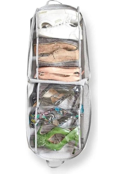 Pratik Bavul Üstü Ayakkabı Kutusu, 6 Bölmeli, 32X20X40 Cm, Gri Renk fiyatları