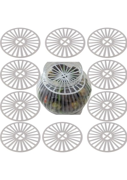 Gri 10'lu Pet Kavanoz ve Turşu Zeytin Peynir Ayrıştırıcı Set