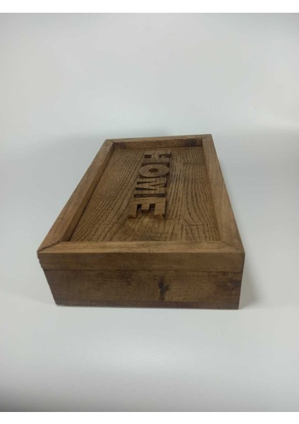 Ahşap Kapaklı Çok Amaçlı Kutu 25X15, Baharat, Dikiş ve Çeyiz Düzeni