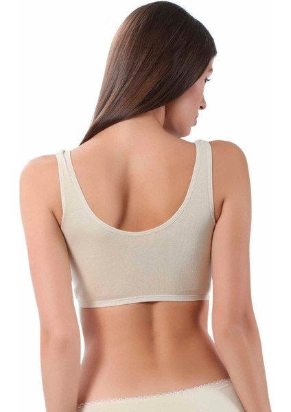 3'lü Paket %100 Pamuklu Ribana Boş Kap Balensiz Yarım Sütyen modelleri