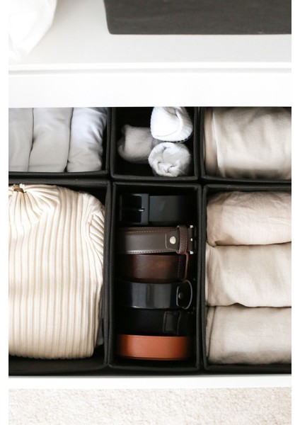 6'lı Siyah Çocuk Odası Dolap ve Çekmece Içi Organizer Seti fırsatları