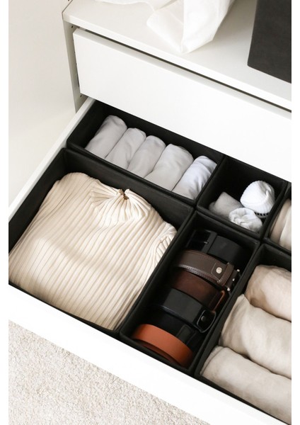 6'lı Siyah Çocuk Odası Dolap ve Çekmece Içi Organizer Seti indirimleri