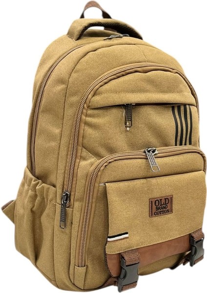 Çok Cepli Kanvas Kumaş Unisex Sırt Çantası