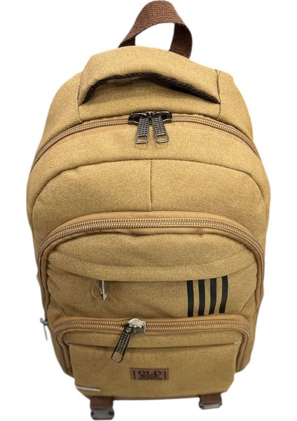 Çok Cepli Kanvas Kumaş Unisex Sırt Çantası