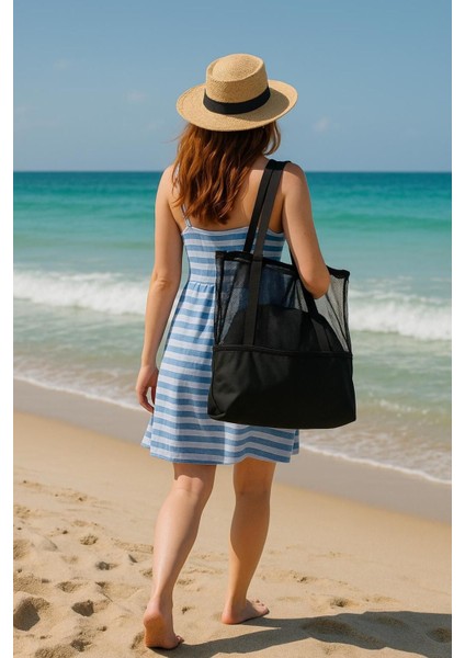 Özel Soğutma ve Sıcak Tutma Özelliği Bulunan Geniş Plaj Çantası