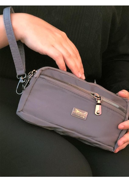 Saten 4 Bölmeli Özel Ayarlanabilir Hem Omuz Hem Kol Askılı Kalemlik El Çantası