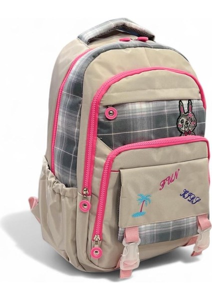 Erkek / Kız Ortaokul Geniş Cepli Desenli 5 Cepli Okul , Sırt, Çantası