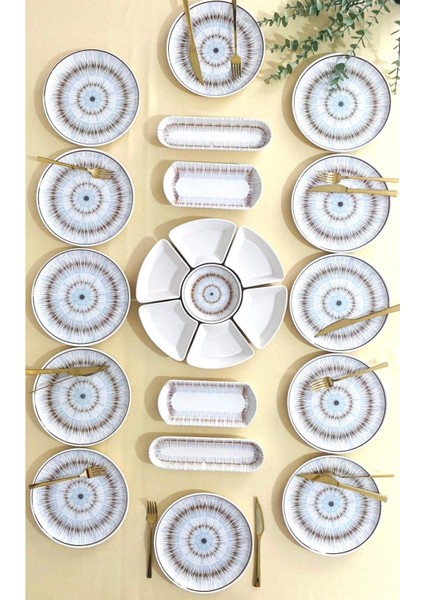 12 Kişilik 23 Parça Kahvaltı Takımı, Şık ve Kullanışlı Ev Seti