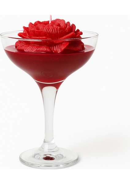 | El Yapımı Kokulu Çiçek Mum – Lüks Kadeh Tasarım, Romantik Dekoratif Obje ve Hediye fiyatları