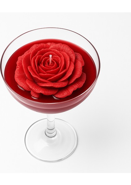 | El Yapımı Kokulu Çiçek Mum – Lüks Kadeh Tasarım, Romantik Dekoratif Obje ve Hediye fırsatları