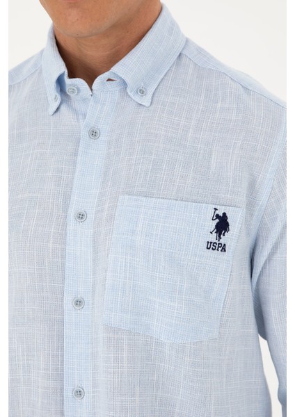 Erkek Açık Mavi Gömlek Desenli 50288661-VR003