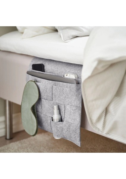 Gri Yatak Kenarı Saklama Cebi 75X34 Cm, Bölmeli ve Taşınabilir Düzenleme Çözümü modelleri