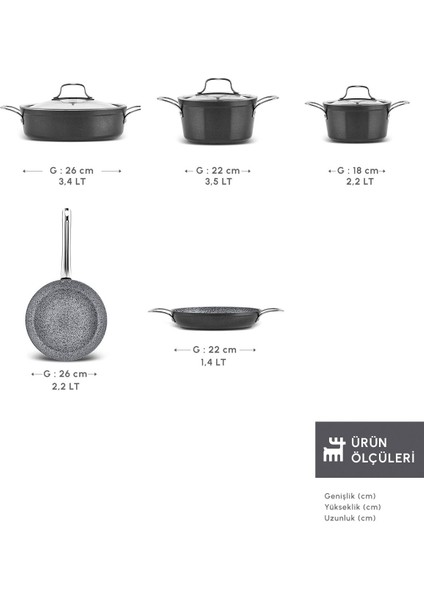 8 Parça Siyah Tencere ve Tava Seti, Dayanıklı ve Şık Mutfağa Uygun fiyatları
