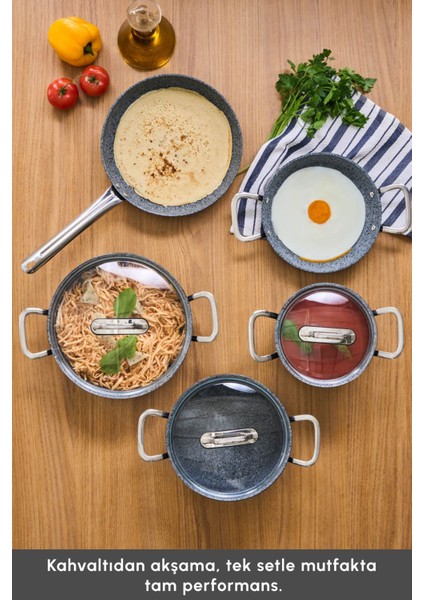 8 Parça Siyah Tencere ve Tava Seti, Dayanıklı ve Şık Mutfağa Uygun modelleri