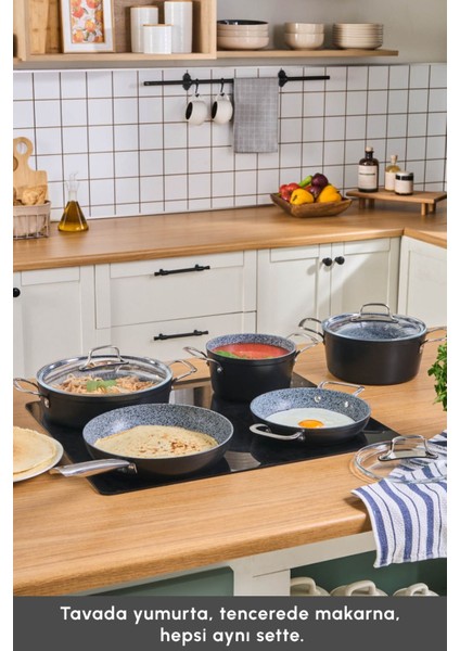 8 Parça Siyah Tencere ve Tava Seti, Dayanıklı ve Şık Mutfağa Uygun indirimleri