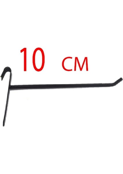 10 Adet Siyah Boyalı Tel Pano Kancası, Raf ve Askılık Teli, 10 cm