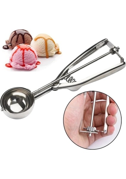 Renkli Paslanmaz Çelik Dondurma Alma ve Çek Bırak Top Kaşığı, Pratik Kullanım Kolaylığı fiyatları