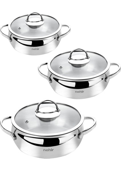 Gri 6 Parça Mini Tencere Seti, Dayanıklı ve Şık Mutfak Gereçleri