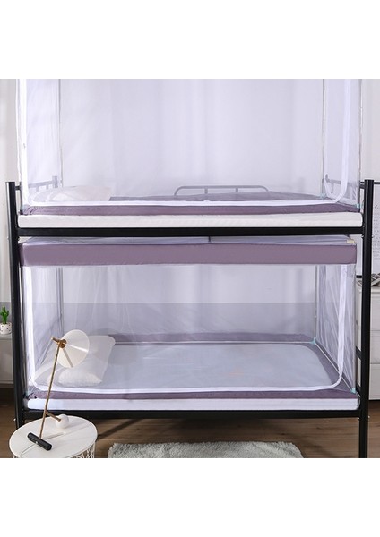 Öğrenci Yurdu Kare Tavan Fermuarlı Cibinlik Şifreleme Fermuarlı Tek Kapılı Savunma Sivrisineği Alt Ranza Için (Gri) (Yurt Dışından)