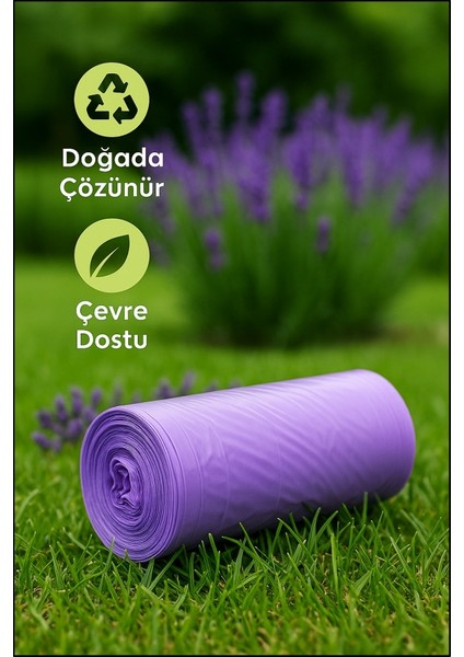 30 Adet Lavanta Kokulu Büzgülü Orta Boy Avantaj Paket Çöp Poşetleri Çöp Torbaları 55X60 cm modelleri