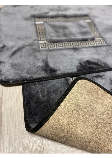 Meram Kaymaz Taban,Süper Emici 2'li Ultra Lüks Deri Detaylı Banyo Paspası Seti fırsatları