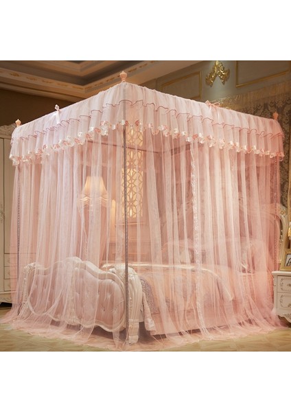 Saray Tarzı Şifreleme Ayaklı Paslanmaz Çelik Üç Kapılı Cibinlik, Özellikler: 32 mm Braket, Boyut: 180X220 cm (Yeşim) (Yurt Dışından) fiyatları