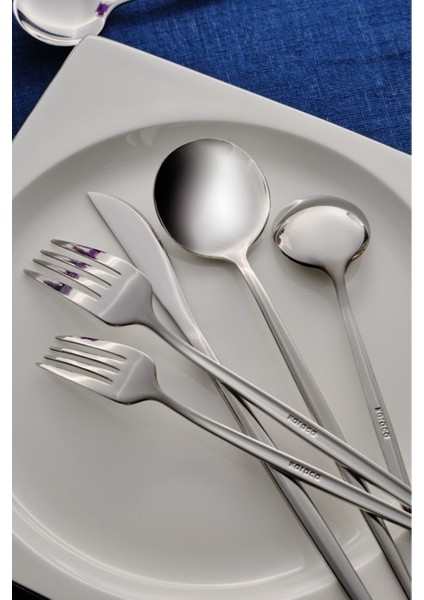 Şık 6 Kişilik 30 Parça Çatal Kaşık Bıçak Takımı Gümüş Seti indirimleri
