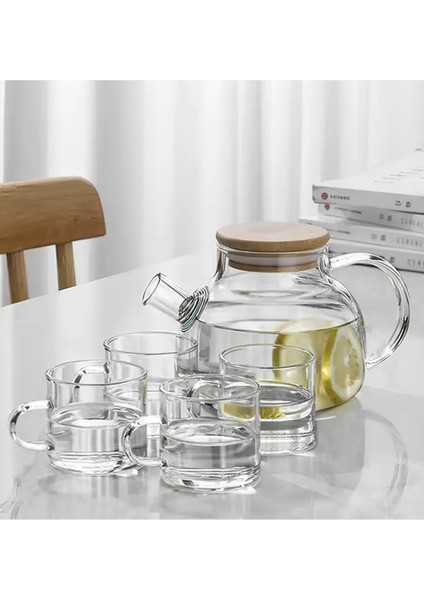 Bambu Kapaklı Borosilikat Cam Demlik 1000ML ROYALEKS-CM-2000 fırsatları